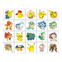 Chargez l'image dans la visionneuse de galerie, autocollants de tatouage Pokémon pour enfants, 20 pièces dans un ensemble