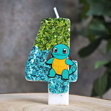 Lade das Bild in den Galerie-Viewer, Glitter Pokmeon Pikachu Kerzen für Geburtstage mit Jahreszahl in verschiedenen Farben
