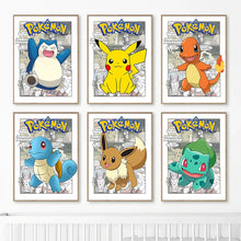 Lade das Bild in den Galerie-Viewer, Pokemon Canvas Poster im Comic Look in vielen Motiven

