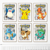 Pokemon Canvas Poster im Comic Look in vielen Motiven