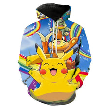 Lade das Bild in den Galerie-Viewer, Vollfarbige Bunte Pokemon Hoodies Pullover in vielen Motiven
