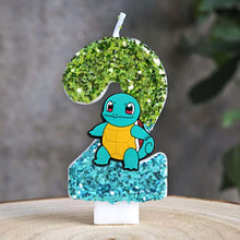 Carga la imagen en el visor de galería, Velas de Pikachu de Pokémon con purpurina para cumpleaños con año en diferentes colores
