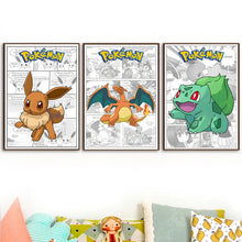 Lade das Bild in den Galerie-Viewer, Pokemon Canvas Poster im Comic Look in vielen Motiven
