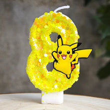Lade das Bild in den Galerie-Viewer, Gelbe Pikachu Geburtstag Kerze mit Jahreszahl
