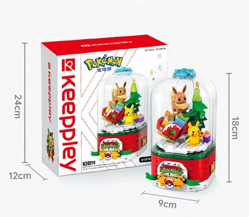 Pikachu und Evoli Weihnachts Edition - Klemm-Baustein Spielzeug Set kaufen
