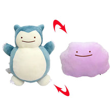 Load the image into the gallery viewer, Transform Ditto Plush Pokemon transforms into Snorlax, Pikachu, Squirtle etc.