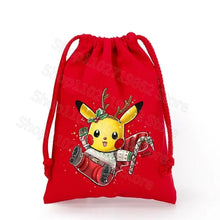 Lade das Bild in den Galerie-Viewer, Weihnachtliche Pokemon Pikachu Tassche mit Kordel für Nikolaus, Weihnachten Geschenke etc.
