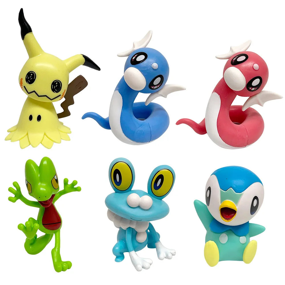 6er Set Pokemon Figuren mit Mimigma  Mimikyu, Dratini, Froxy Froakie, Geckarbor Treecko, Plinfa