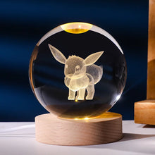 Lade das Bild in den Galerie-Viewer, Pokemon Kristallkugel mit LED Licht, Geschenkidee, viele Pokemon Motive
