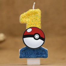 Cargue la imagen en el visor de la galería, vela de cumpleaños de Pokeball con número para pastel, tarta, cumpleaños, etc.
