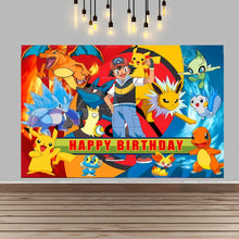 Lade das Bild in den Galerie-Viewer, Pikachu Kindergeburtstag Poster Hintergrund Banner für Geburtstag, Feier etc.
