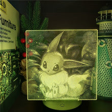 Cargue la imagen en el visor de la galería, compre lámpara de noche con holograma LED 3D Pokémon Eevee Eevee