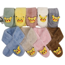 Cargue la imagen en el visor de la galería, compre una bufanda de invierno esponjosa de Pokemon Pikachu para niños