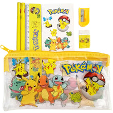 Cargue la imagen en el visor de la galería, compre el juego escolar Pokémon con bolsa, bolígrafo, pegatina, sacapuntas, borrador, etc.