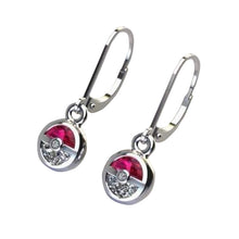 Load the image into the gallery viewer, Buy Pokemon Pokeball Earrings Silver