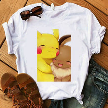 Cargue la imagen en el visor de la galería, compre una camiseta de Pokemon para mujeres/niñas Snorlax Togepi Squirtle camiseta japonesa