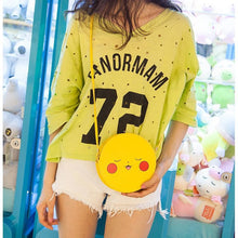 Load the picture into the gallery viewer, buy Pokemon small round handbag with Pikachu motif