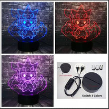 Load the picture into the gallery viewer, buy Pikachu Pokemon Cosplay 3D LED lamp with color changing