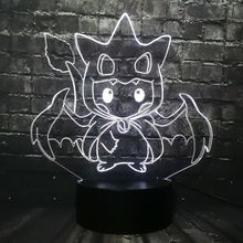 Cargue la imagen en el visor de la galería, compre la lámpara LED 3D Pikachu Pokemon Cosplay con cambio de color