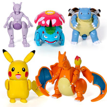 Load the picture into the gallery viewer, buy Pikachu, Mewtwo, Charizard, Bulbasaur or Turtok figure with Pokeball