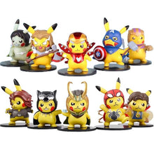 Cargue la imagen en el visor de la galería, compre Pikachu Cosplay Avengers Figures - Iron Man, Thor, Captain American, etc.