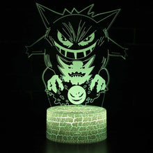 Load the picture into the gallery viewer, buy Gengar bedside lamp with magical color changing and 3D Pokemon lamp