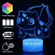 Load the picture into the gallery viewer, buy Pocket Monster Bisaknosp 3D bedside lamp with 16 changing colors