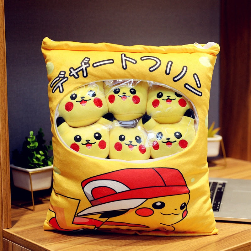 Pikachu Tasche / Kissen mit 8x Plüsch Pikachu kaufen