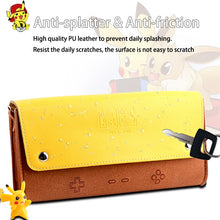 Load the picture into the gallery viewer, buy leather protective case Pokemon Pikachu design for switch consoles