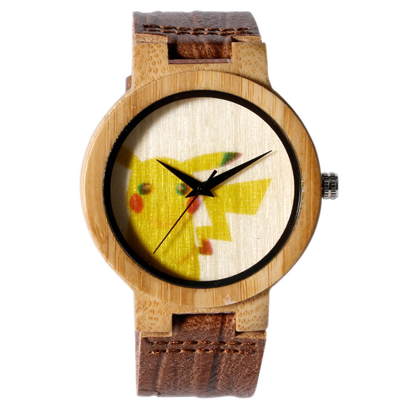 Pikachu Pokemon Bambus Holz Armbanduhr kaufen