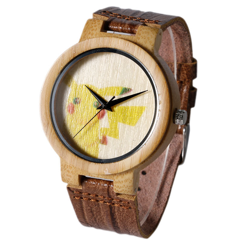 Pikachu Pokemon Bambus Holz Armbanduhr kaufen