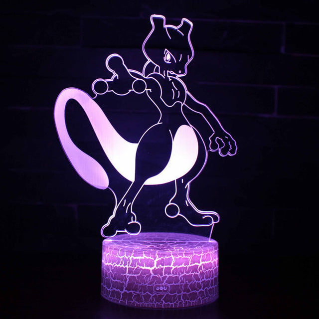 Mew oder Mewtwo / Mewtu Nachttischlampe 3D Effekt, 16 Farben, Fernbedienung kaufen
