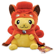 Carga la imagen en el visor de la galería, compra Pikachu Cosplay como peluches Vulpix de fuego o hielo (aprox. 30 cm)
