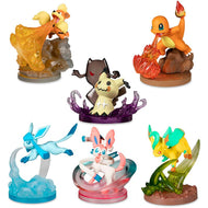 Achetez un ensemble de 6 figurines Pokemon avec Charmander, Mimikyu, Fukano, Sylveon, Leafeon, Glaceon