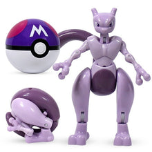Carga la imagen en el visor de la galería, compra la figura de juguete de Mewtwo / Mewtwo con Pokeball