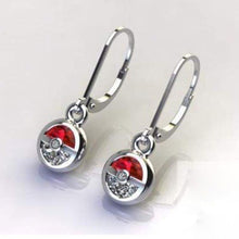 Load the image into the gallery viewer, Buy Pokemon Pokeball Earrings Silver