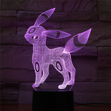 Chargez l'image dans la visionneuse de la galerie, achetez Eevee / Evoli Lampe LED 3D (9 motifs) veilleuse, lampe de table