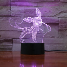 Cargue la imagen en el visor de la galería, compre la lámpara LED 3D Eevee / Evoli (9 motivos), luz nocturna, lámpara de mesa