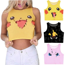 Carga la imagen en el visor de la galería, compra Pokémon Pikachu, Jigglypuff, Bulbasaur y otros. Top, tops, shirt