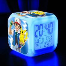 Cargue la imagen en el visor de la galería, compre Pikachu Pokemon despertador digital con iluminación LED