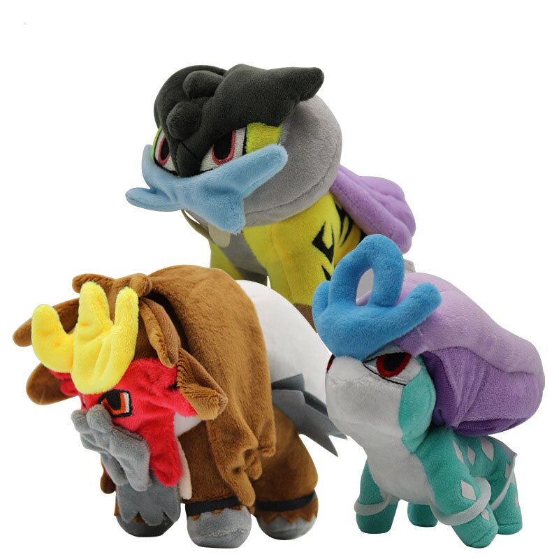 Buy 20cm Suicune, Entei or Raikou soft toy Pokemon figures (approx
