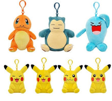 Load the picture into the gallery viewer, buy Pokemon Keychain Mew Piplup Squirtle Bulbasaur Eevee Plush Keychain