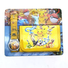 Carica l'immagine nel visualizzatore della galleria, acquista l'orologio da polso per bambini Pokemon con il set di portafogli per bambini