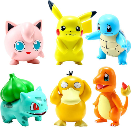 6er Set Pokemon Figuren: Pikachu, Pummeluff, Schiggy, Bisasam, Enton und Glumanda kaufen