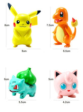 Carica l'immagine nel visualizzatore della galleria, acquista un set di 6 personaggi Pokemon: Pikachu, Jigglypuff, Schiggy, Bulbasaur, Enton e Charmander