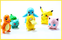 Carica l'immagine nel visualizzatore della galleria, acquista un set di 6 personaggi Pokemon: Pikachu, Jigglypuff, Schiggy, Bulbasaur, Enton e Charmander