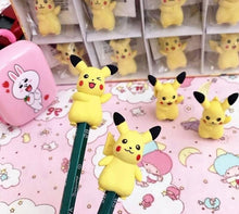 Load the picture into the gallery viewer, buy Pokemon Pikachu eraser attachment 3 pcs