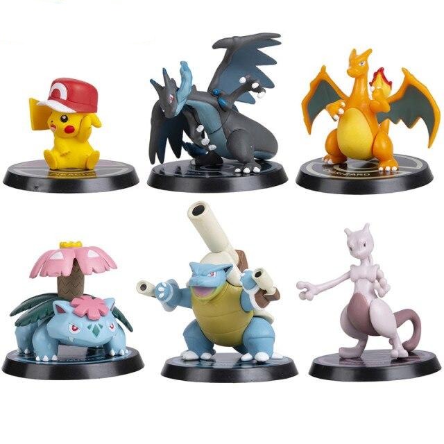 6er Set Pokemon Figuren: Pikachu, Glurak, Turtok, Mewtwo und Bisaflor kaufen