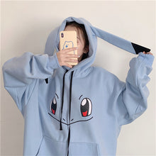 Load the picture into the gallery viewer, buy Toller Pikachu, Charmander, Squirtle or Enton Pokemon Oversize Hoodie Sweater