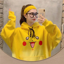 Load the picture into the gallery viewer, buy Toller Pikachu, Charmander, Squirtle or Enton Pokemon Oversize Hoodie Sweater